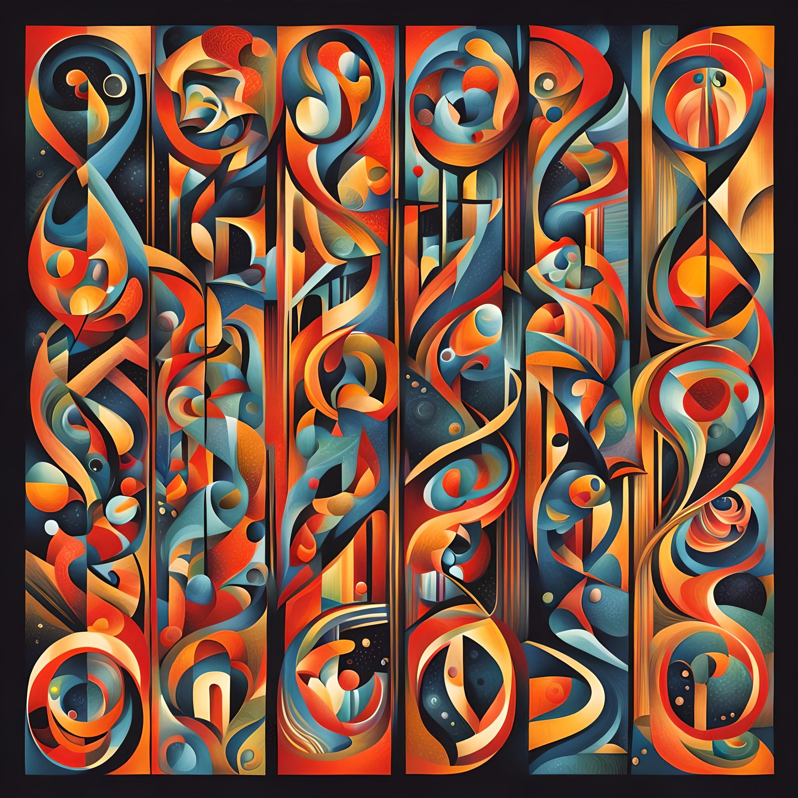 Abstract Depiction of the Seven Deadly Sins