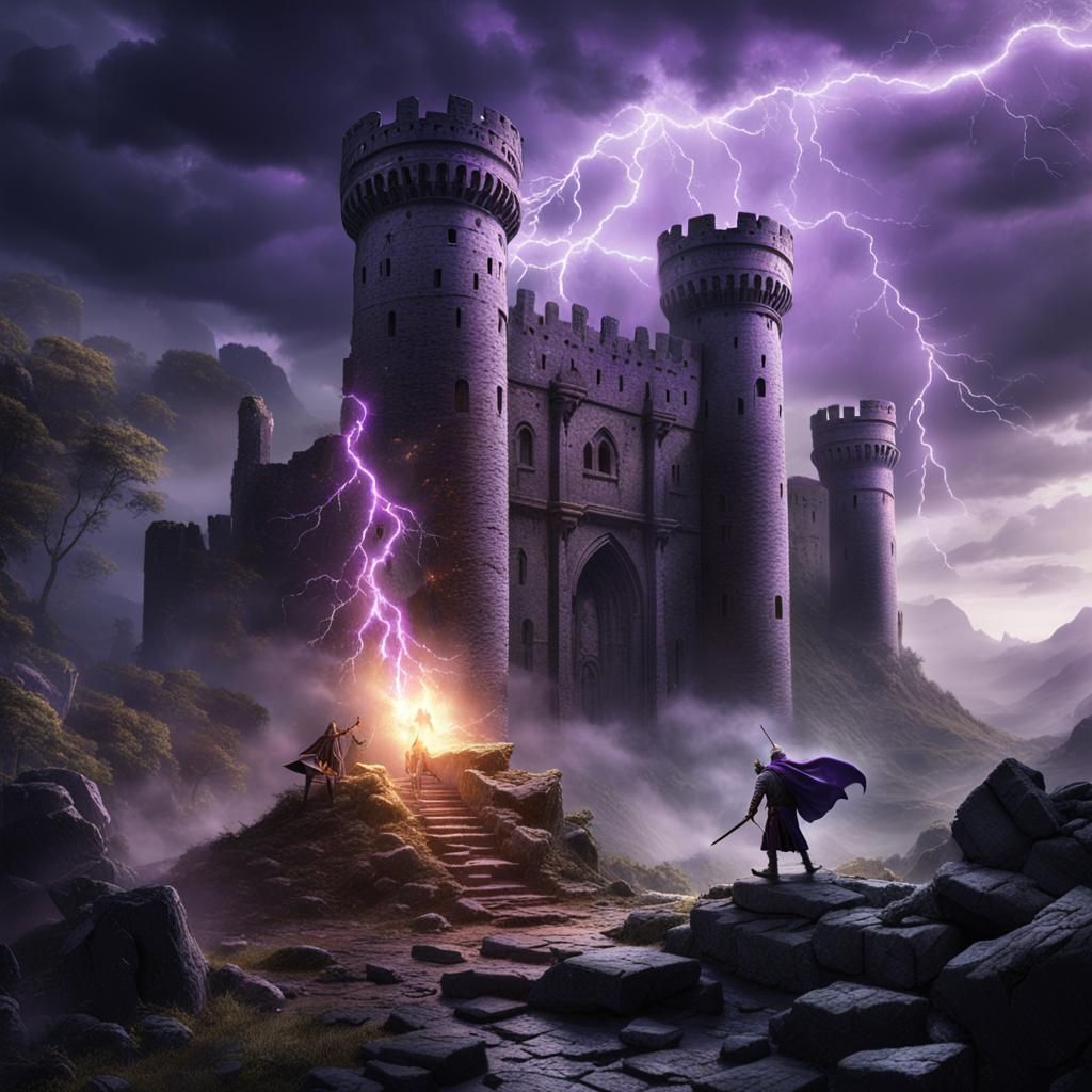 Epic Battle: Merlin vs Arthur in Ruined Castle