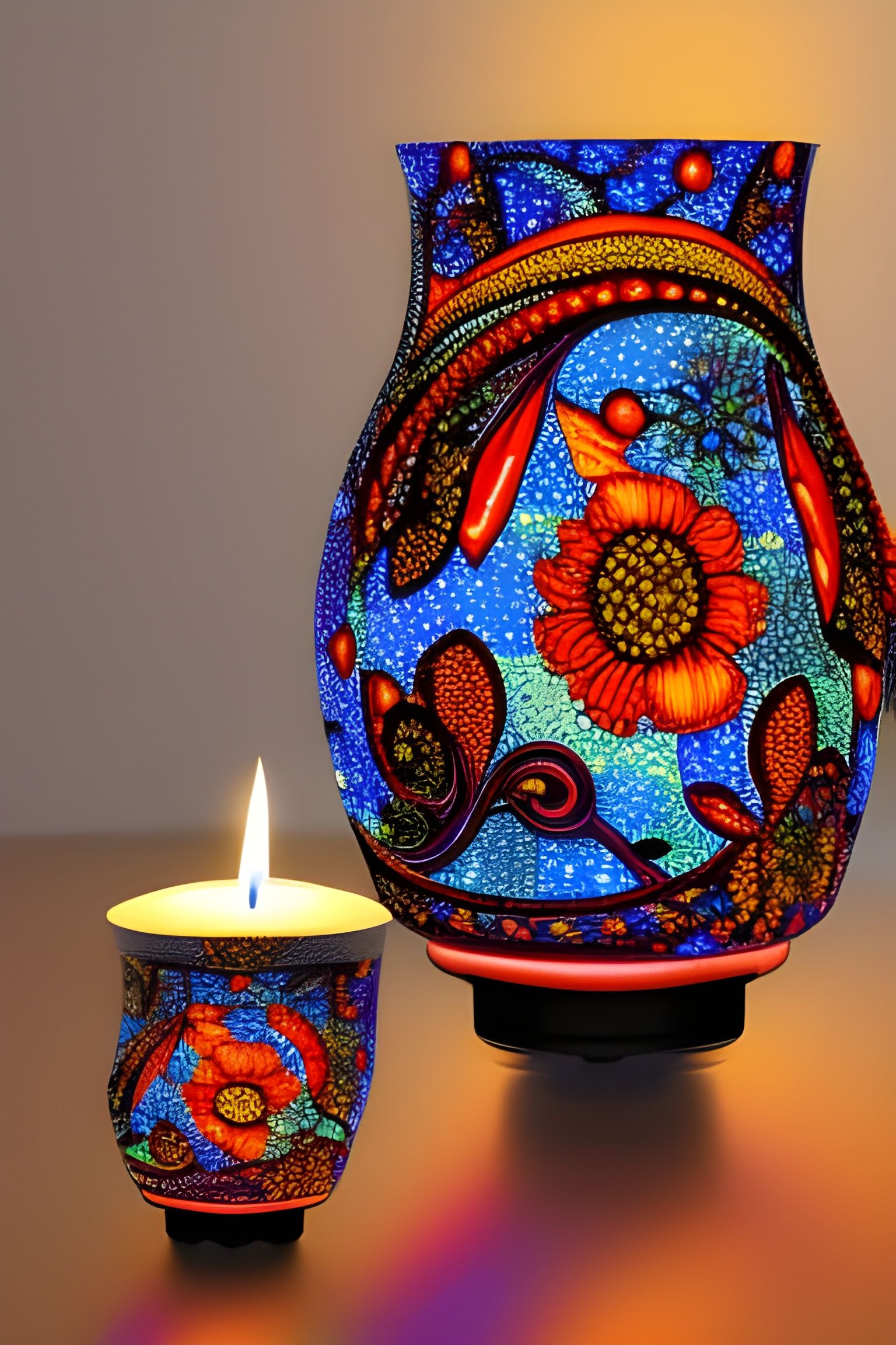 Intricately Detailed Candle in Astral Colors