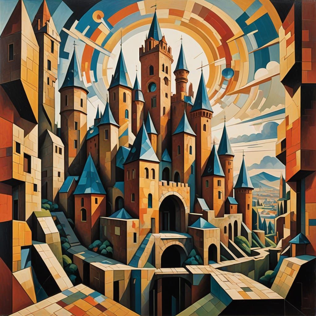Shattered Castle in Cubist Geometry