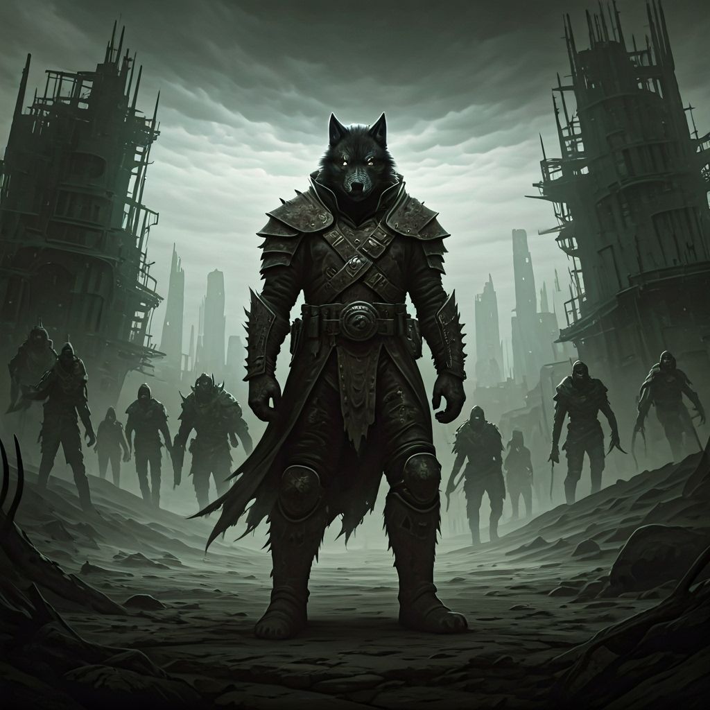 Blackwolf Leads His Army Through Scorched Lands