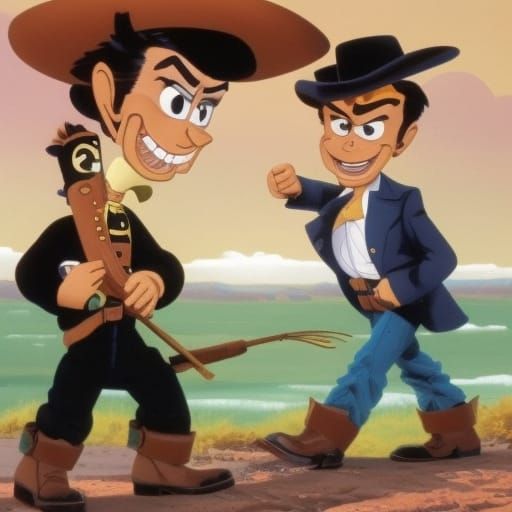 Lucky Luke and Joe Dalton Cartoon