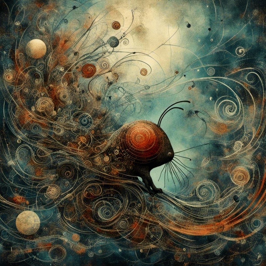 Abstract Cicada Composition in Contemporary Style