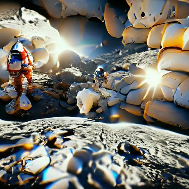Astronaut on the Moon in 8K 3D
