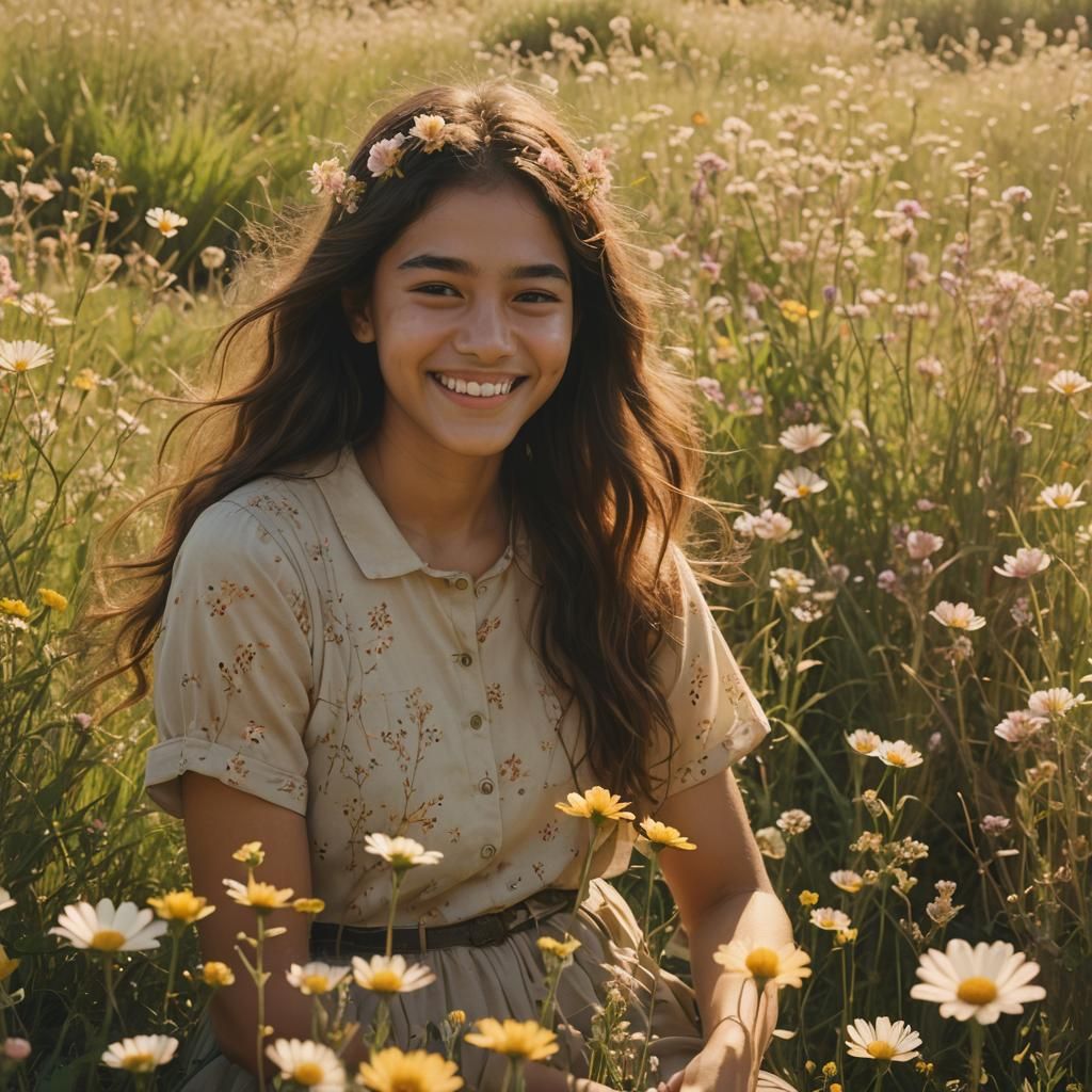 Anvi's Radiant Fourteenth Birthday in a Sunlit Meadow
