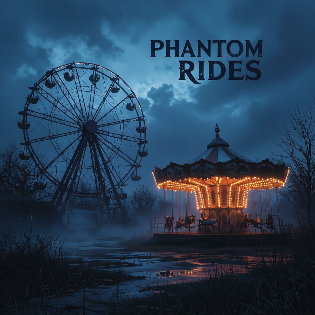 Eerie Abandoned Amusement Park at Night