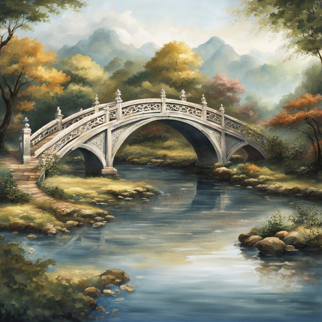 Baroque Asian Bridge in Opulent Style