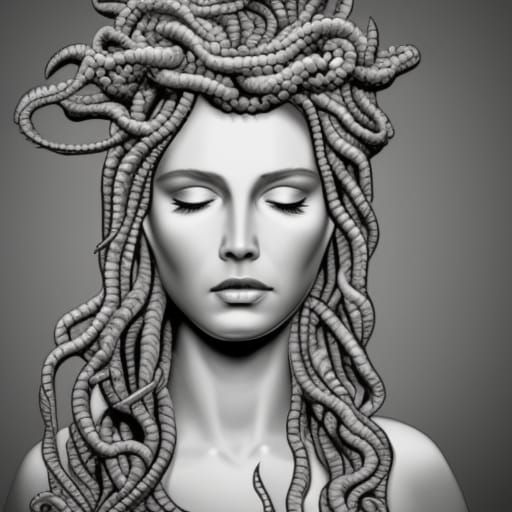 Mythological Medusa with Snakes for Hair