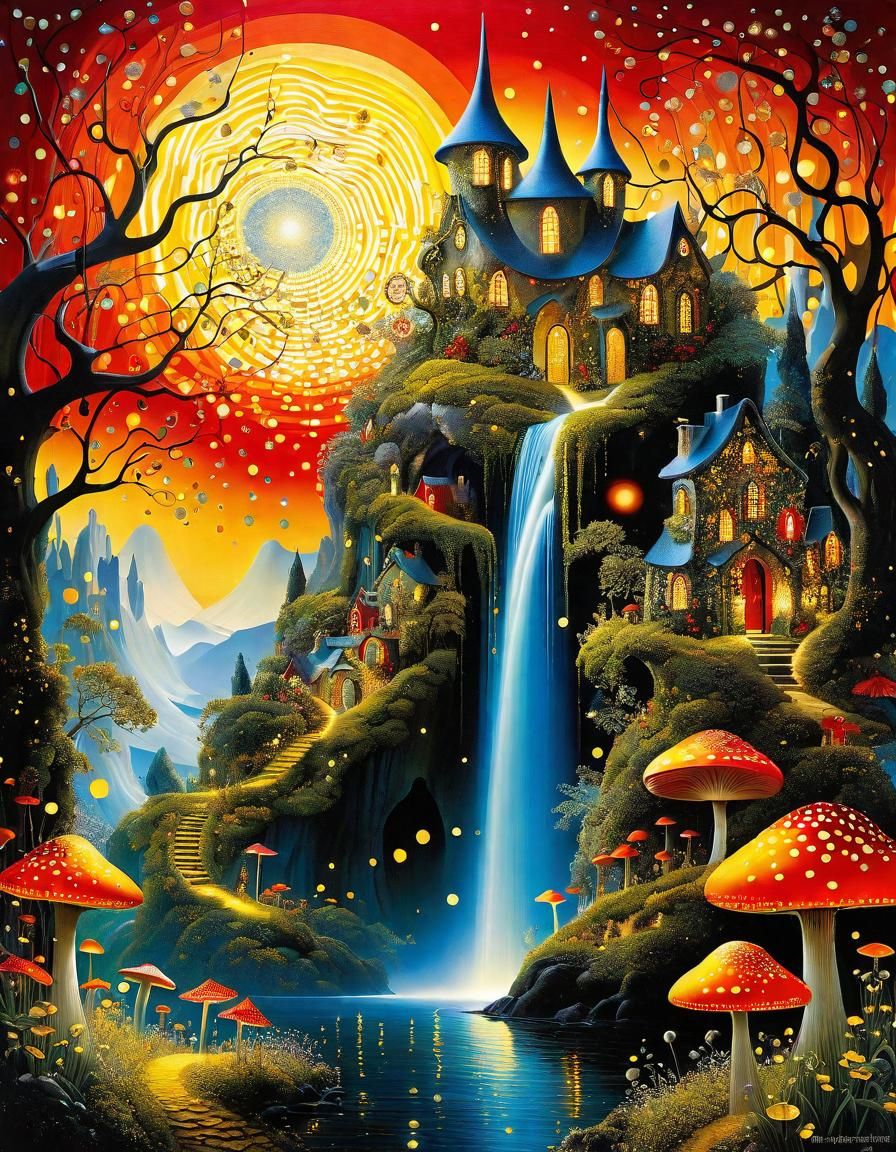 Dali Fairy Village with Klimt Waterfall