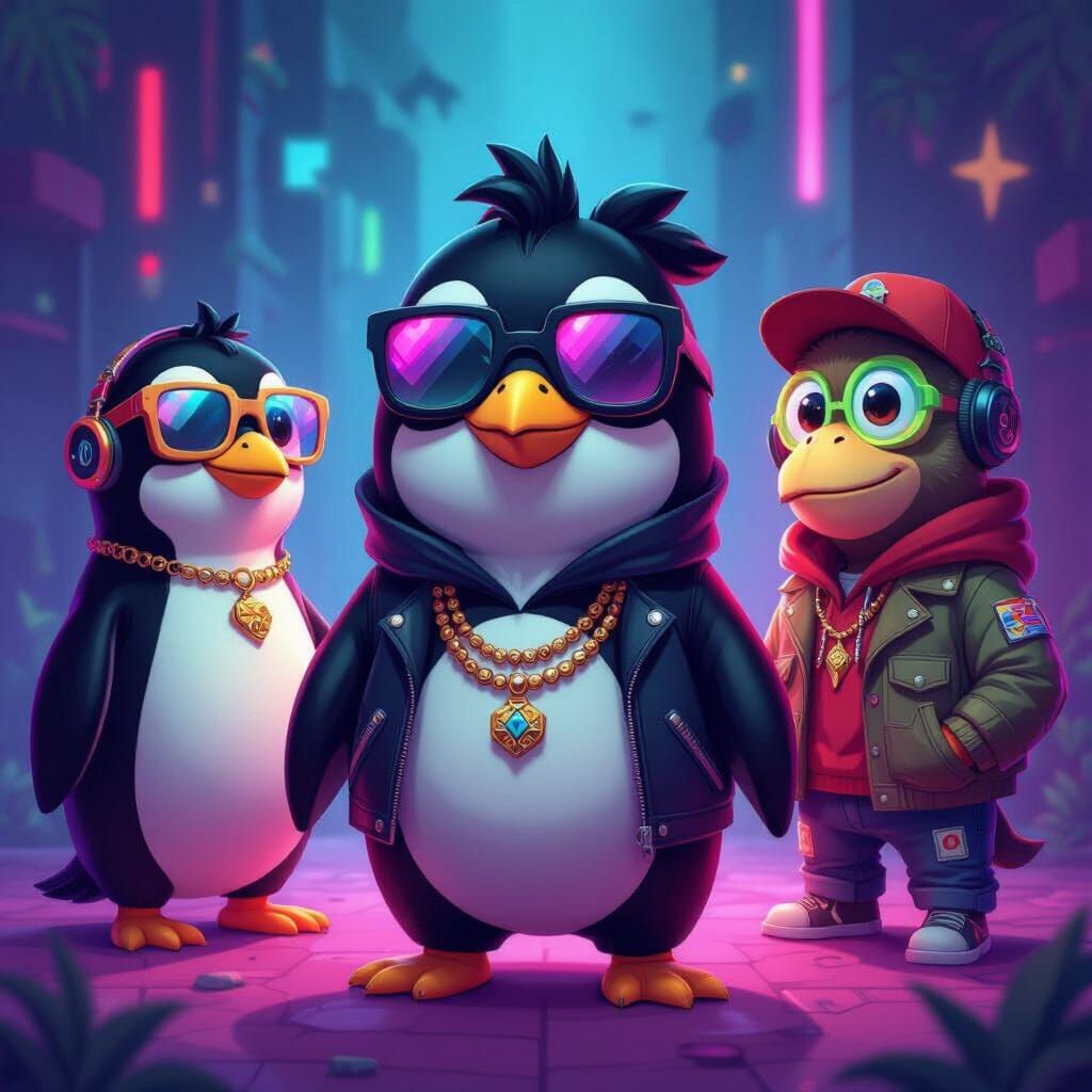 Diverse NFT Collection Art in 3D Digital Style