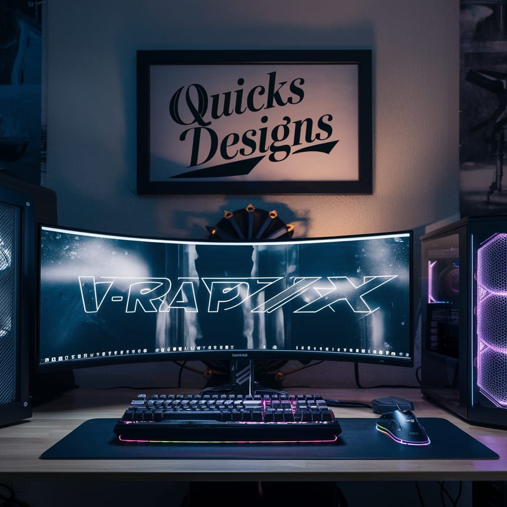 Sleek Modern Gaming Setup with Cinematic Lighting