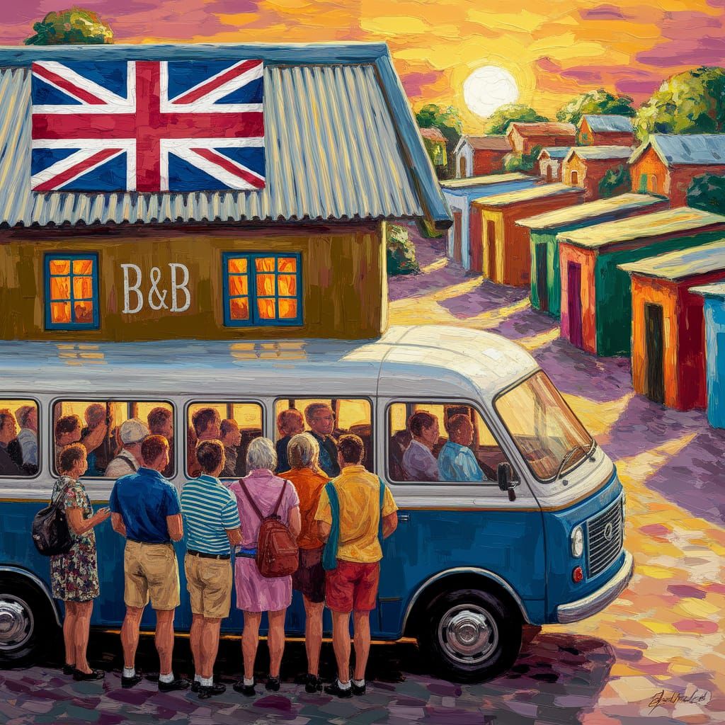 South African Township Tour as Oil Painting