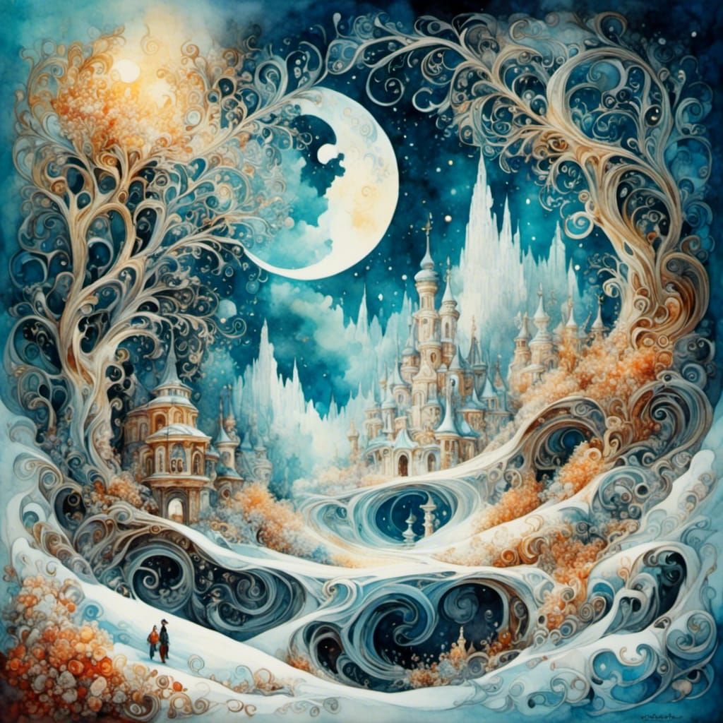 Vibrant Candyland Wonderland in Gouache Style