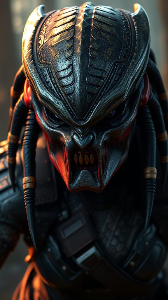 Surreal 3D Game Cinematic Featuring a Female Predator in Stu...