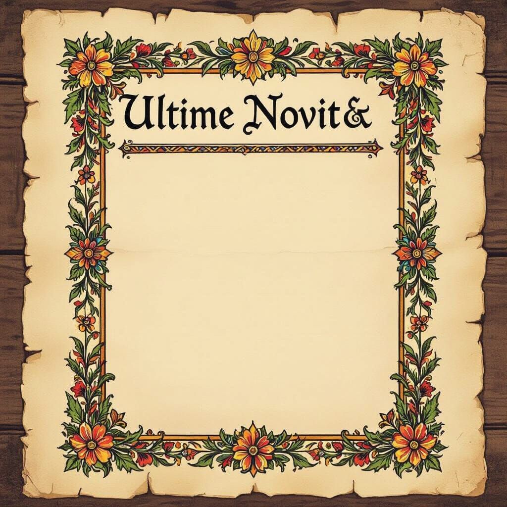 Medieval Parchment Newspaper with Latin Title