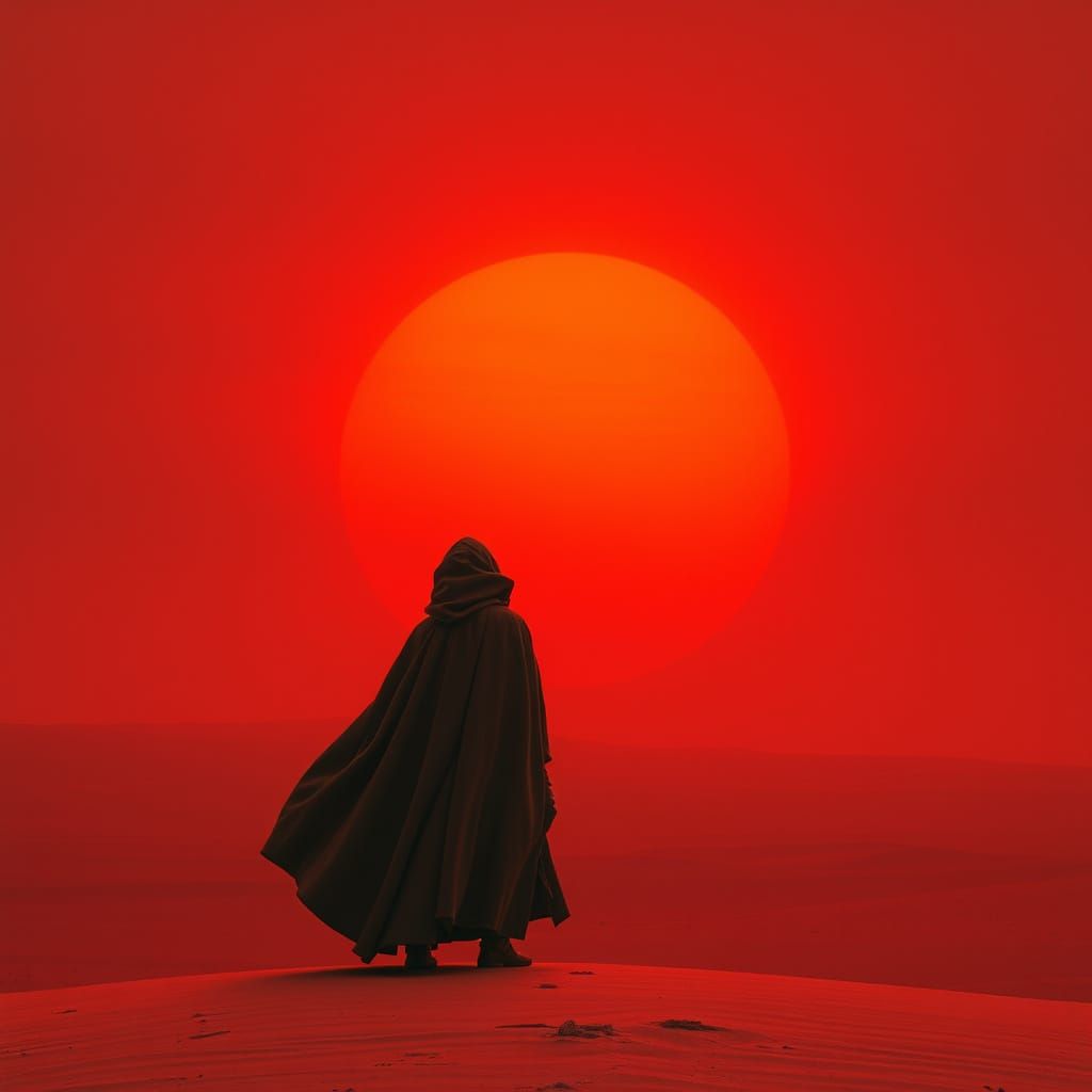 Dramatic Desert Landscape in Warm Tones