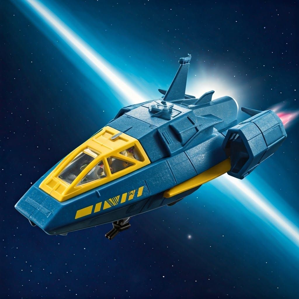 Retro-Futuristic Spacecraft in Classic Sci-Fi Style