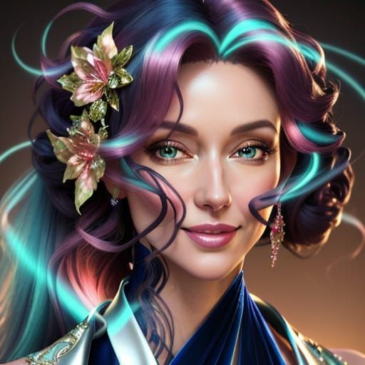 Stunning Hyper-realistic Digital Portrait of a Glamorous Wom...