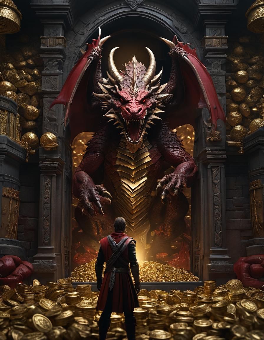 Warrior in Dragon's Lair: Digital Matte Painting