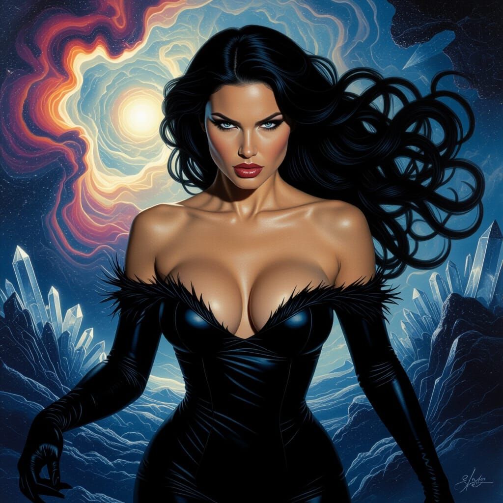 Female Shapeshifter Transforms into Panther in Surreal Style