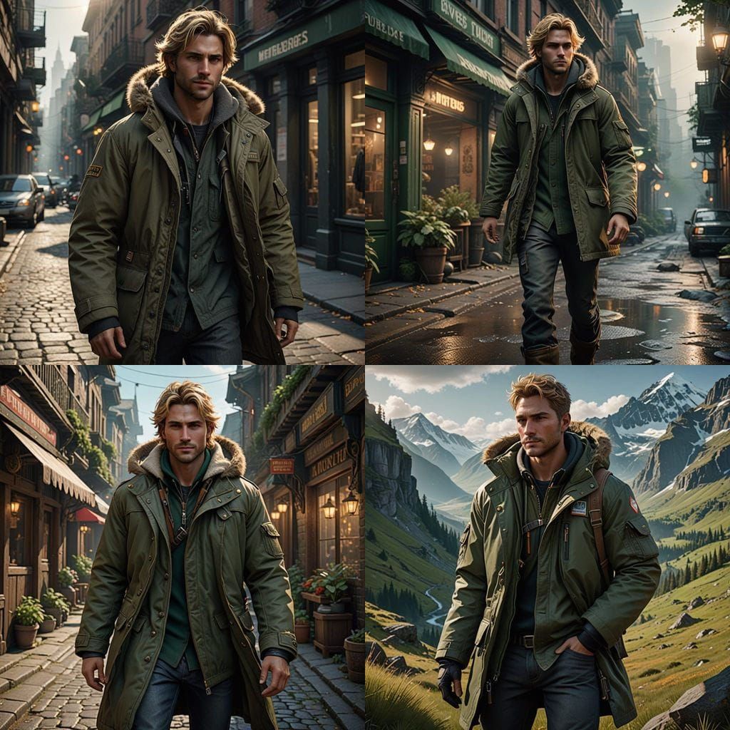 Epic 3D Cinematic Portrait of Luca Approaching Amara in Stun...