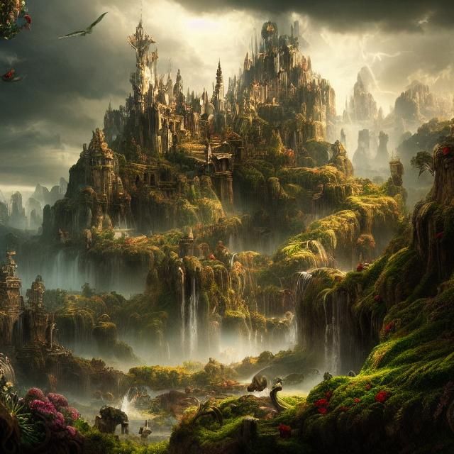 Epic Wonderland Landscape Digital Matte Painting
