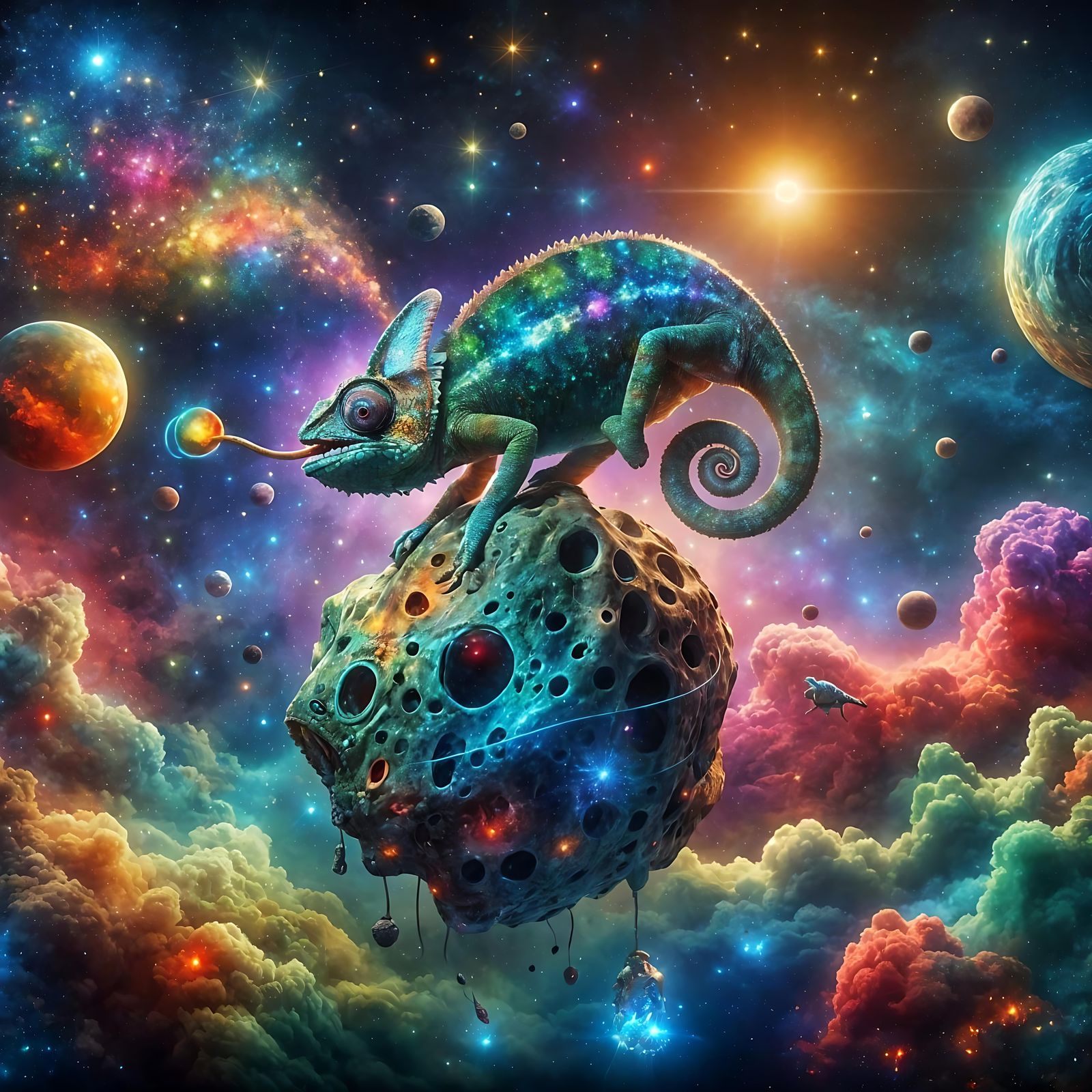 Cosmic Chameleon Catching Stars in Space