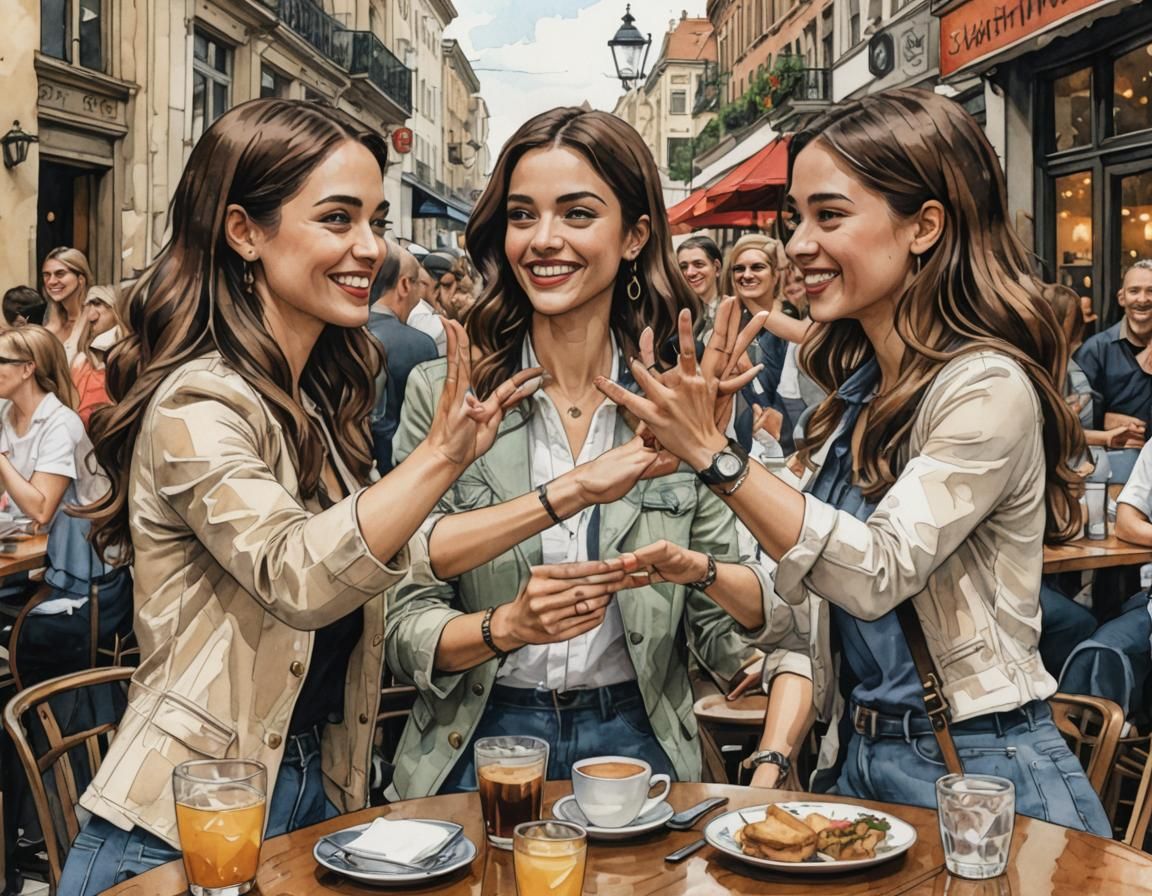 Sorority Girls Celebrate in European Watercolor Style