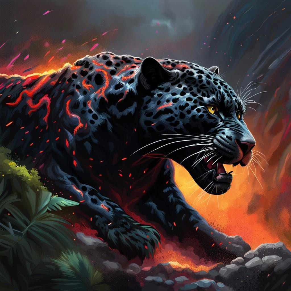 Volcanic Lightning Illuminates Black Jaguar Habitat