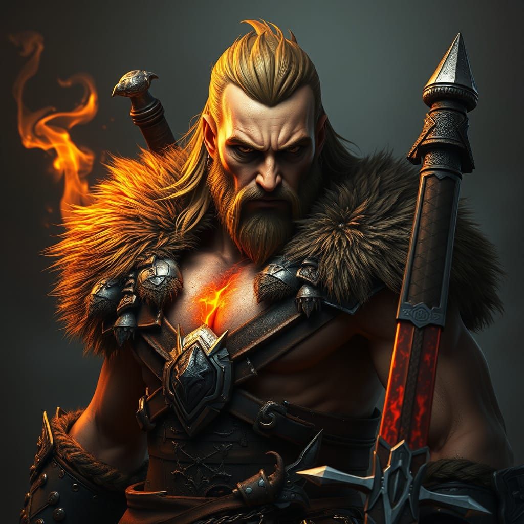 Fantasy Warrior Portrait with Dynamic Lighting