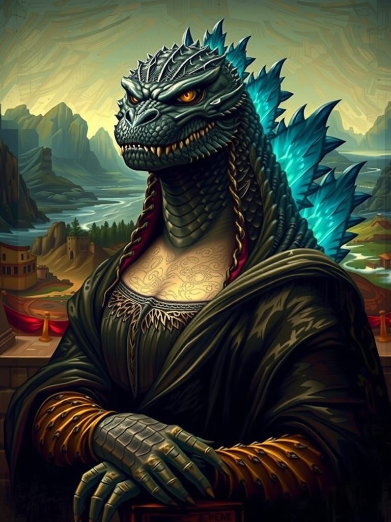 da Vinci's Godzilla Mona Lisa