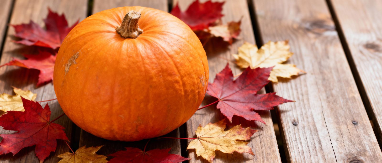 Autumn Pumpkin Maple Leaf Landscape