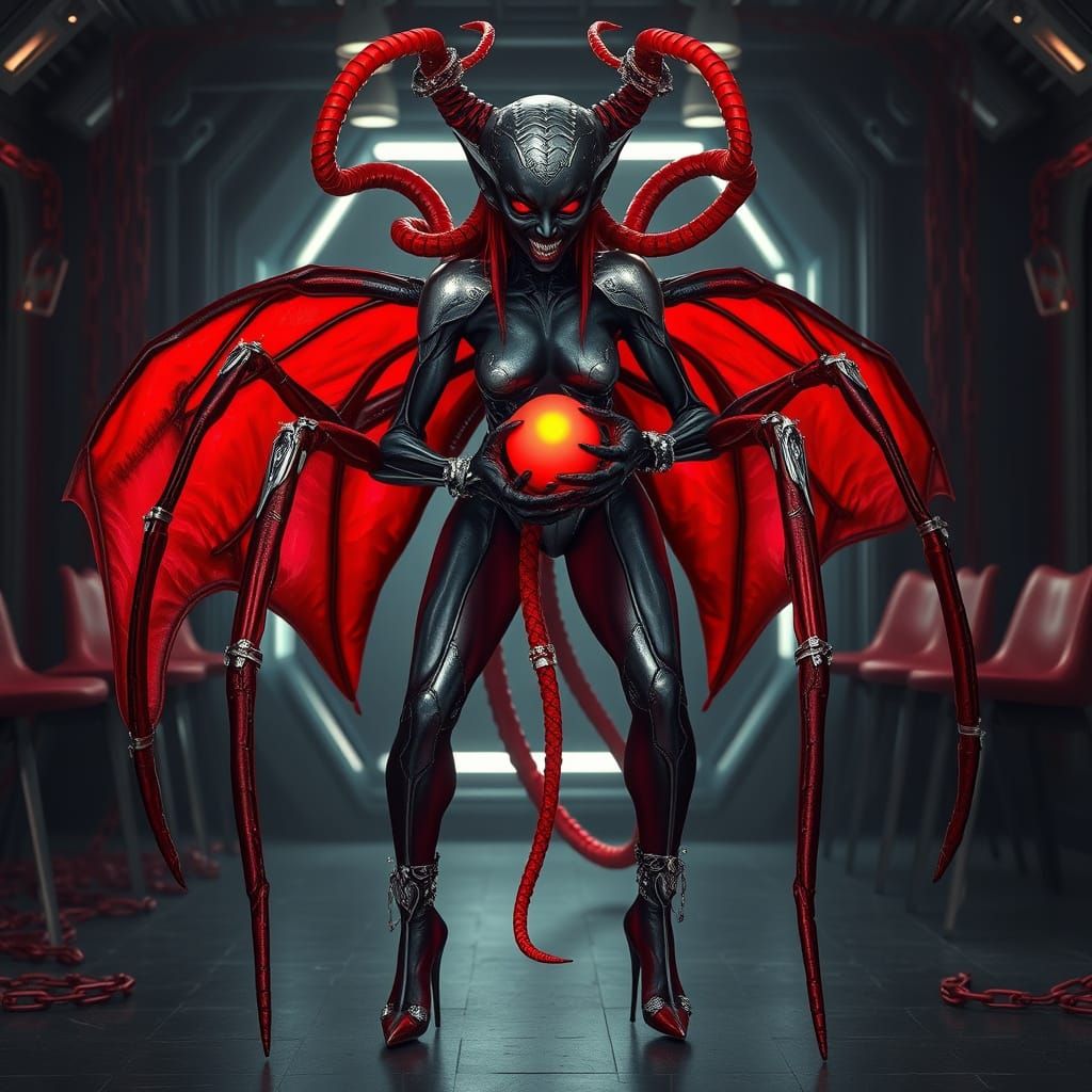Alien Spider Demon in Futuristic Setting