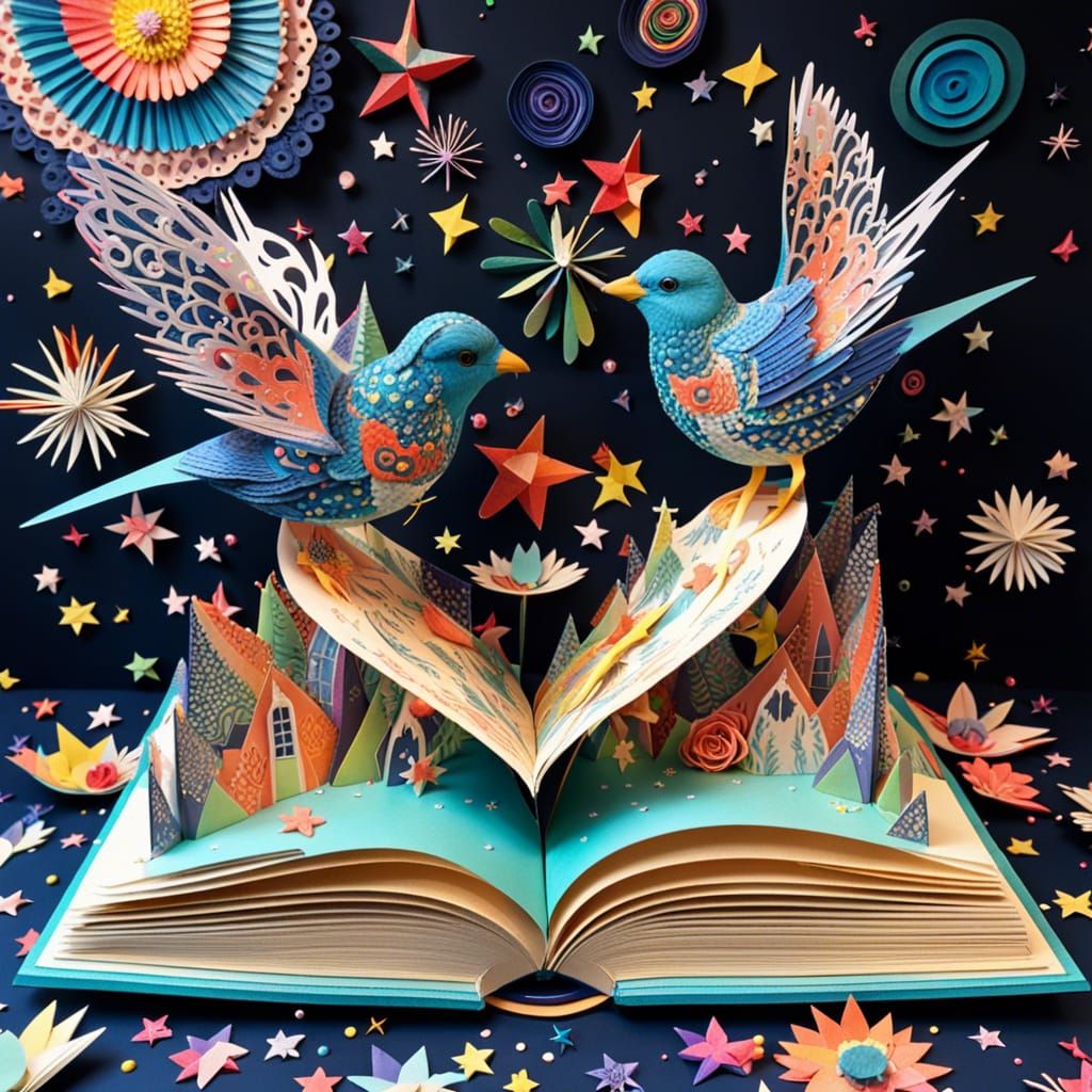 Pop Up Book - Blue Birds of Happiness