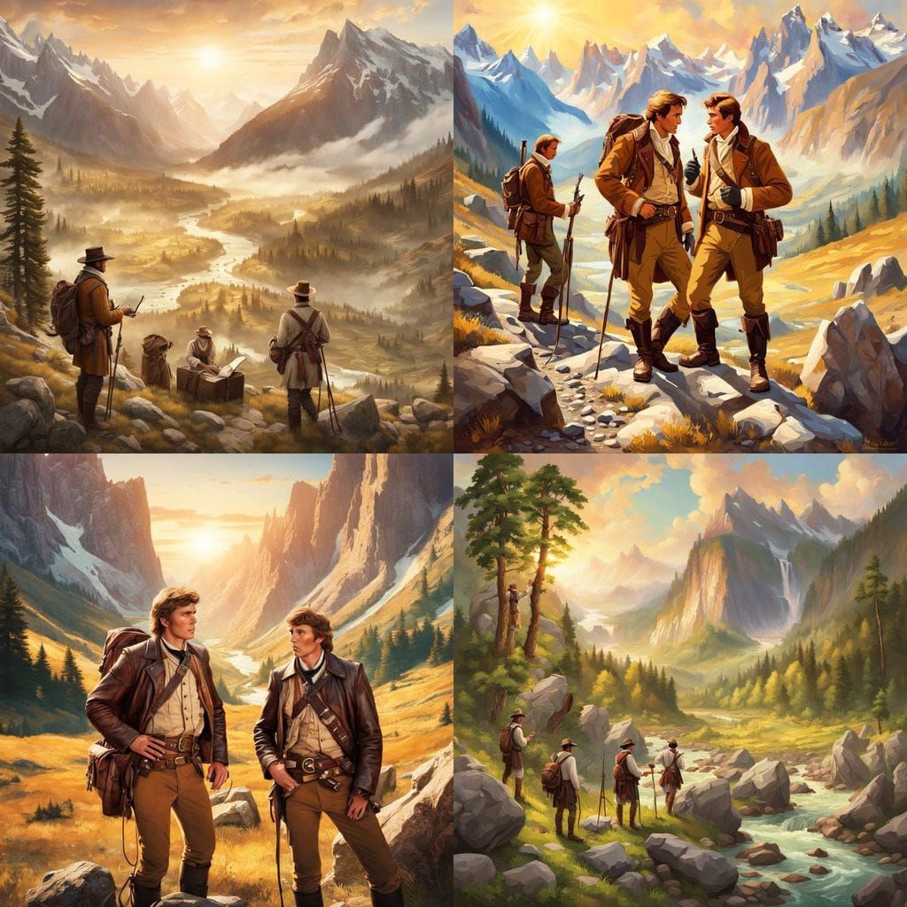 Explorers Lewis and Clark Discover a Breathtaking Rocky Vall...