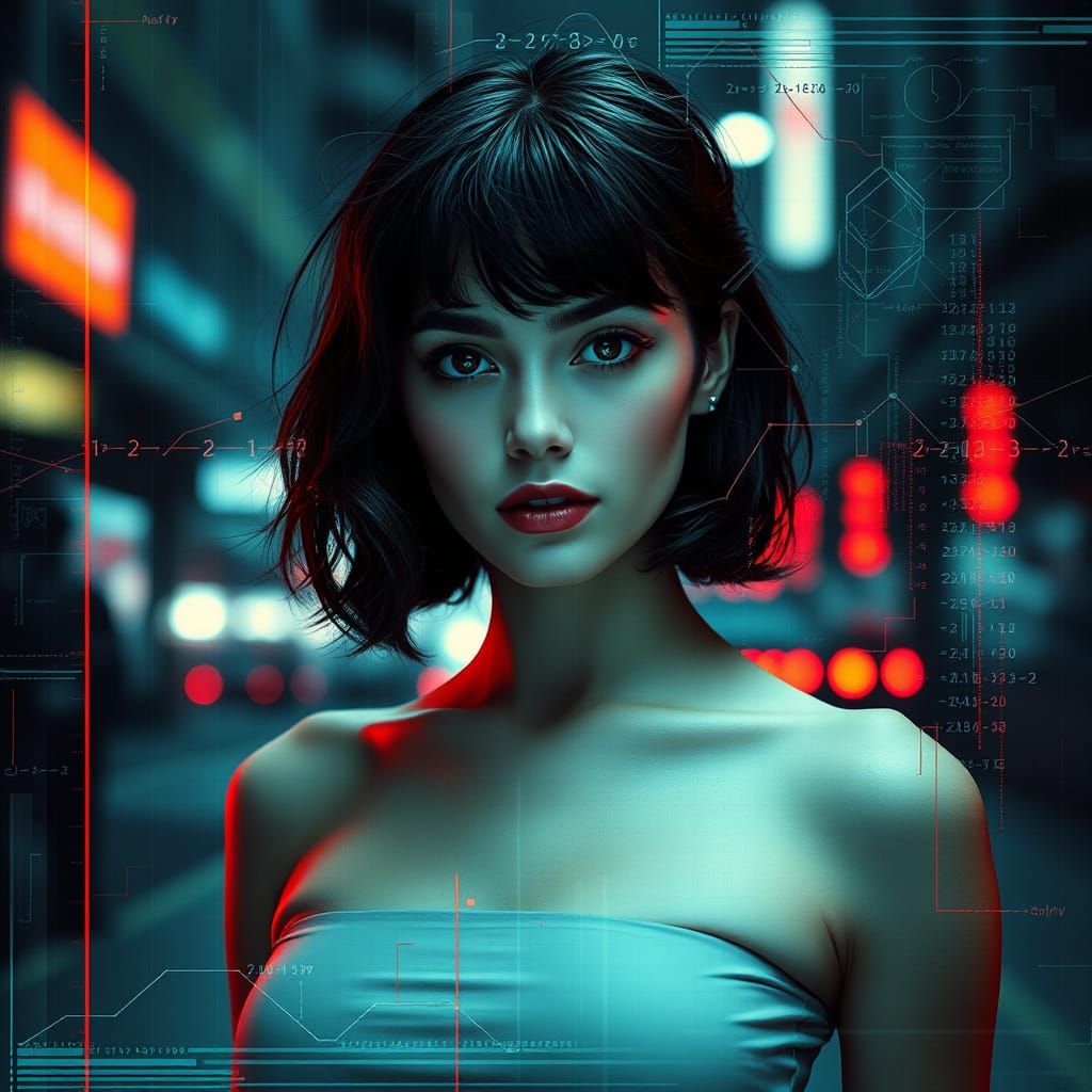 Fractal Glitch Photo with Digital Artifacts