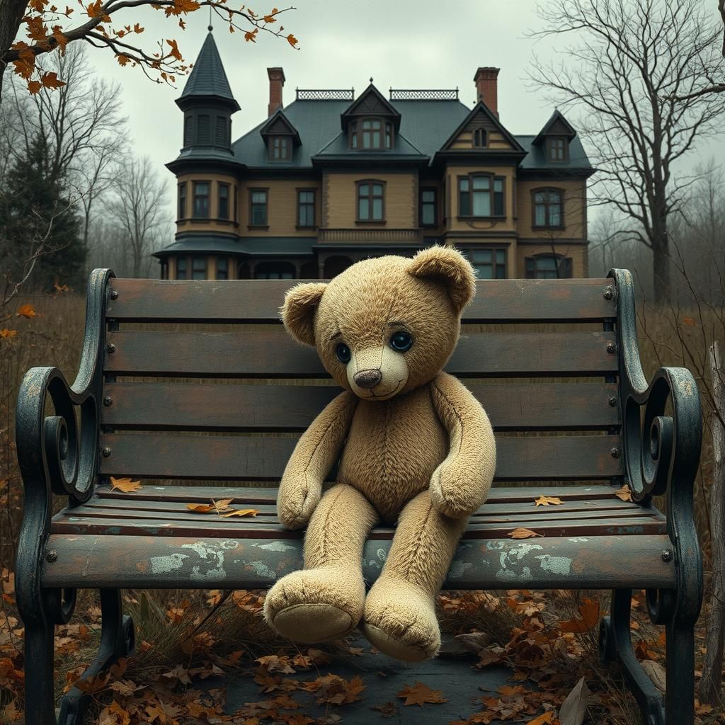Lost Teddy Bear on Haunted Bench