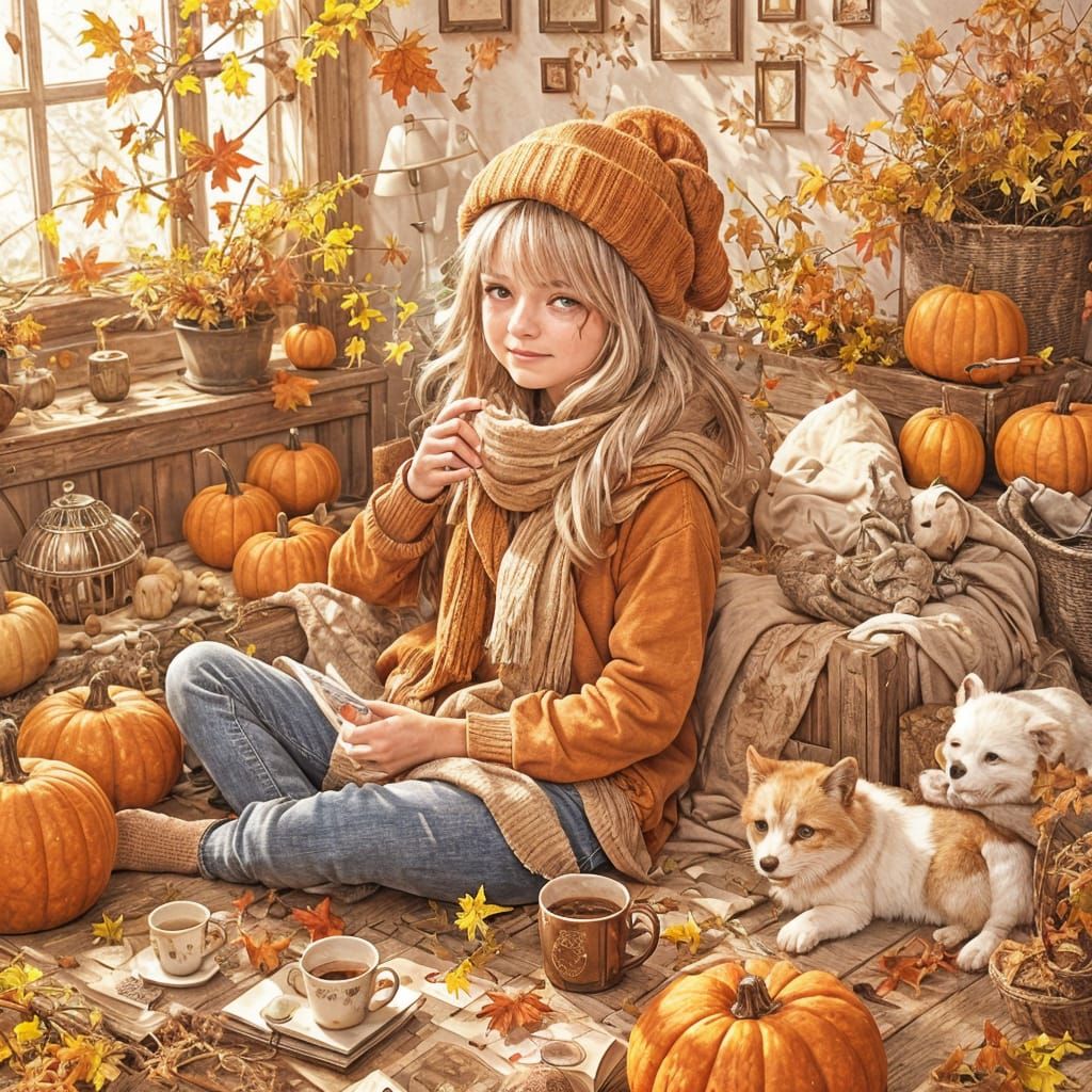 Cozy and Soft Autumn Scene