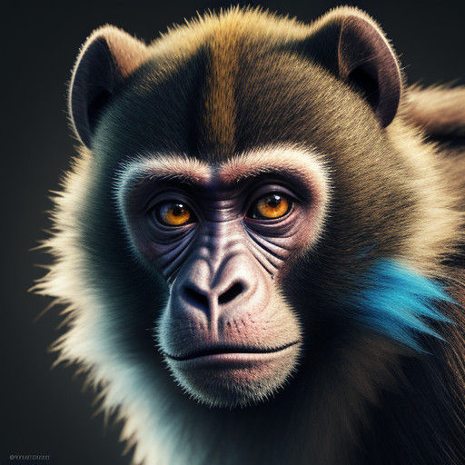 Vibrant Primate Portrait in Hyperrealistic Detail