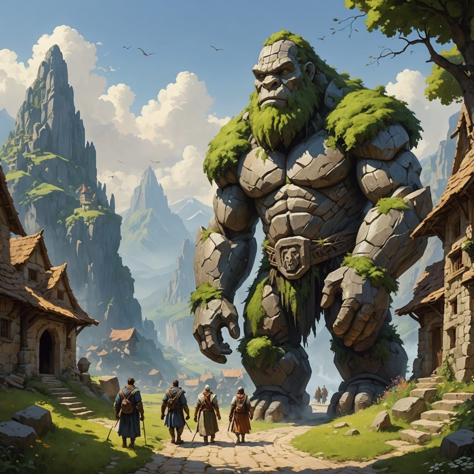 Mythical Realm of Enormous Stone Giants