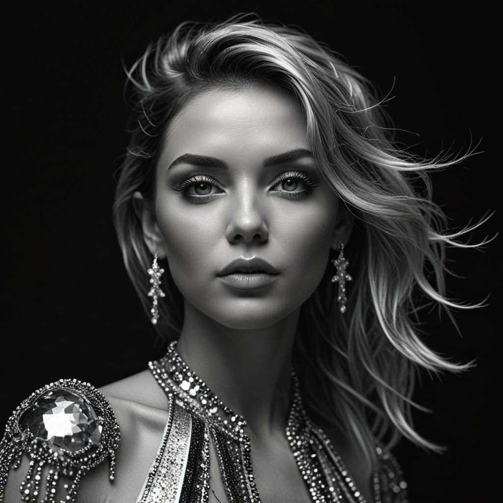 Glamorous Pop Star in Vibrant Hues