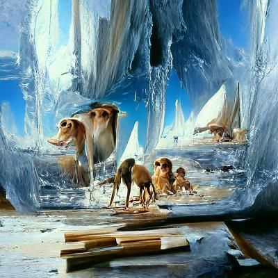 Ice Age Landscape in Oil Painting Style