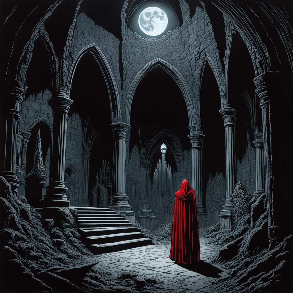 Dark tales,  Red riding Hood,  in a dark crypt...