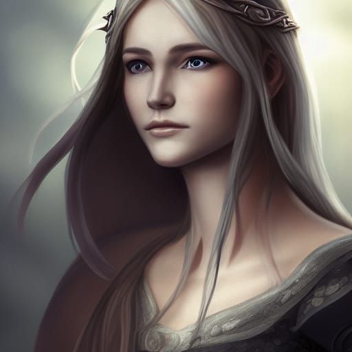 Aelin Galathynius Portrait in Art Nouveau Style