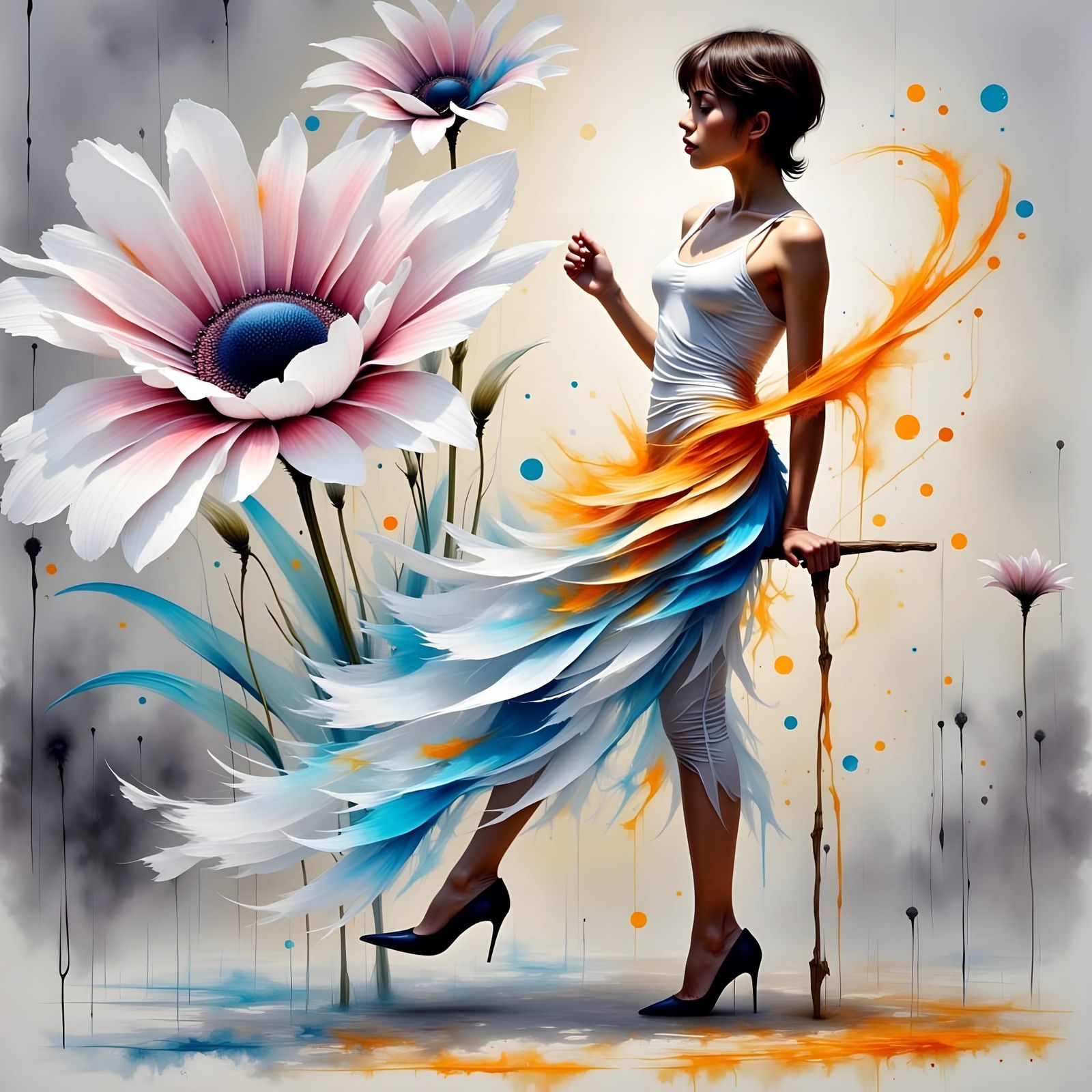 Vivid Gradient Portrait in Hyper-Realistic Style