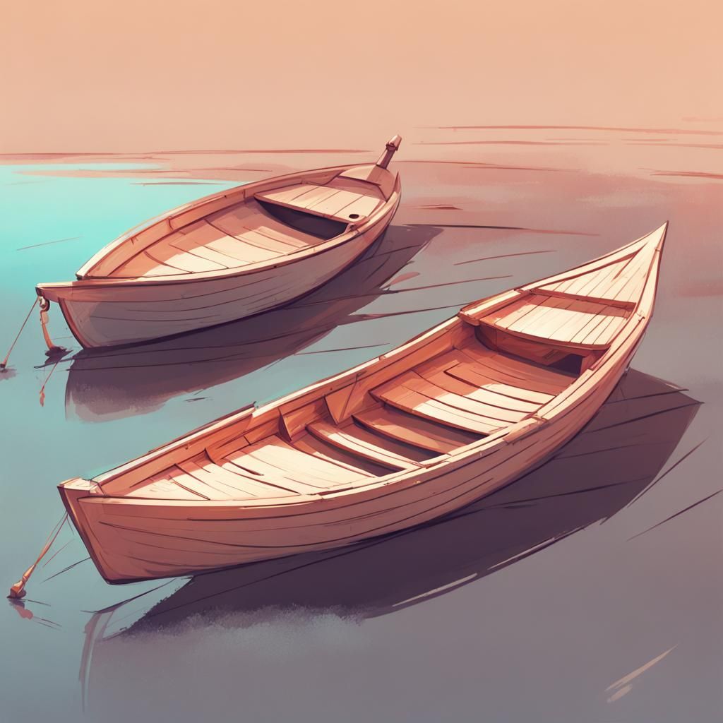 Wooden Boat Concept Art in Pastel Colors