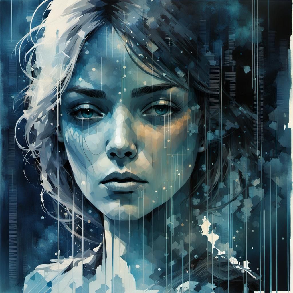 Female Silhouette in Double Exposure Digital Art