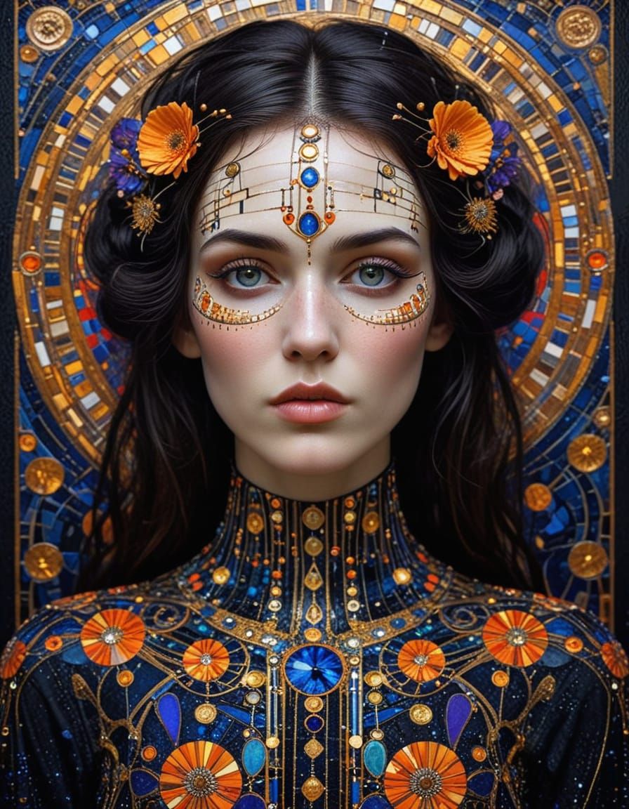 Ethereal Young Woman in Modern Gothic Art