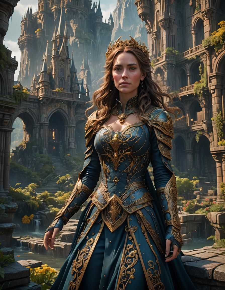 Kate: Detailed Matte Painting in Deep Color