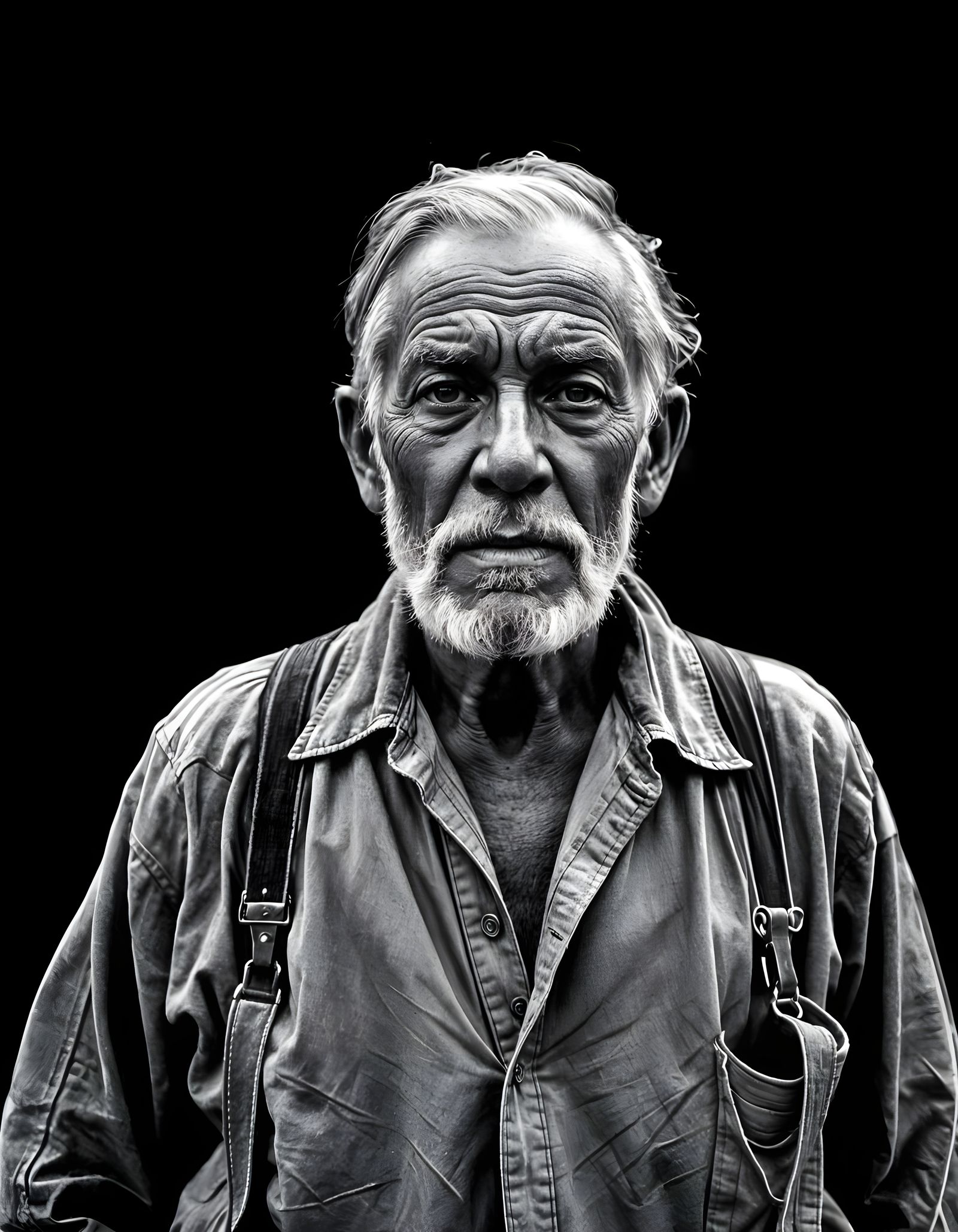 Monochromatic Portrait of a Sharecropper in Dusty Louisiana